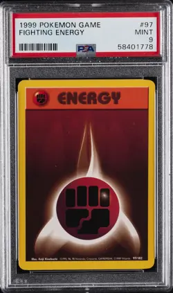 1999 POKEMON BASE SET UNLIMITED #97 FIGHTING ENERGY PSA 9 - Image 1