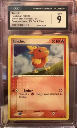 CGC 9 2004 POKEMON BLACK STAR PROMO #017 TORCHIC-HOLO PROMO-EX DECK TINS - Image 1