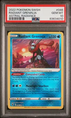 2022 Pokemon SWSH Astral Radiance Radiant Greninja #046 PSA 10 GEM MINT - Image 1