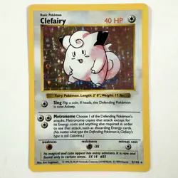 1999 Pokemon TCG Clefairy Base Set Shadowless Holo Rare 5/102 Vintage LP - Image 1