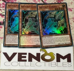 3x (M/NM) - *EURO* Artifact Lancea - RA01-EN006 - Super Rare 1st Edition YuGiOh - Image 1