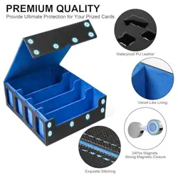 Trading Card Storage Box with Commander Display, 3200+ Card Deck Black/Blue - Image 3