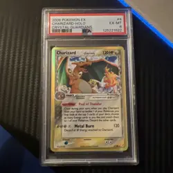 Pokemon TCG Charizard EX Crystal Guardians Holo Rare Card 4/100 PSA 6 EX MT - Image 1