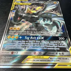 Pikachu & Zekrom GX SM168 Full Art Black Star Promo TAG TEAM Pokemon Card - Image 4