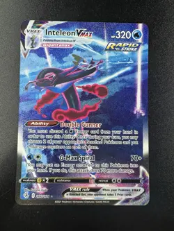 Pokemon SWSH Fusion Strike Holo Card Inteleon VMAX Secret 266/264 Alternate Art - Image 1