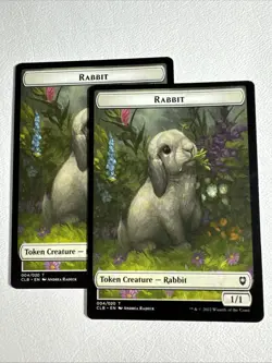[X2] Rabbit Token- #4 Regular NM Commander Legends: Battle for Baldur's Gate MTG - Image 1