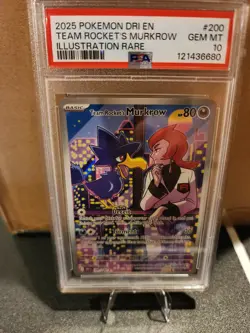 Team Rocket's Murkrow 200/182 Pokemon TCG Destined Rivals PSA 10 English - Image 1