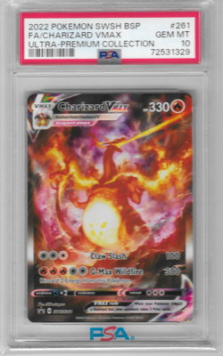 2022 POKEMON SWSH BLACK STAR PROMO #261 FULL ART/CHARIZARD VMAX PSA 10 - Image 1