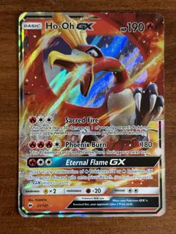 Ho-Oh GX Sun & Moon Burning Shadows 21/147 Holo Ultra Rare Pokemon TCG Near Mint - Image 1