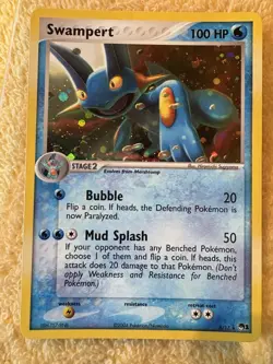 Swampert Holo Rare SWIRL 005/017 Pop Series 1 Pokemon TCG Vintage LP - Image 2