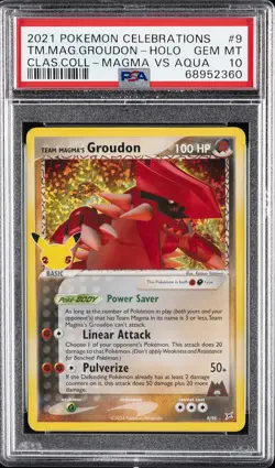 2021 POKEMON CELEBRATIONS CLASSIC COLL #9 TEAM MAGMA'S GROUDON-HOLO PSA 10 - Image 1