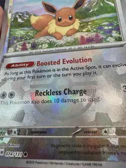 Eevee Pokemon TCG Prismatic Evolutions 074/131 Pokeball Reverse Holo MINT - Image 3