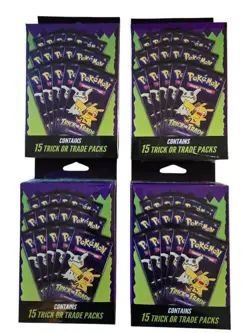 4pc Lot 2025 POKEMON Trick or Trade Hanger Box 15 Factory Sealed Packs - Image 1