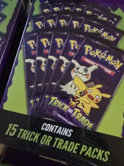4pc Lot 2025 POKEMON Trick or Trade Hanger Box 15 Factory Sealed Packs - Image 2