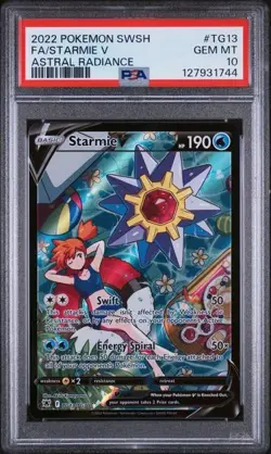 2022 POKEMON SWORD & SHIELD ASTRAL RADIANCE #TG13 FULL ART/STARMIE V PSA 10 - Image 1