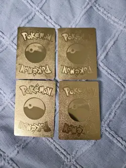 Trainer Gold Foil Fan Art Vinyl Collector Pokemon Card Lot of 4 Lillie, Red's, - Image 2