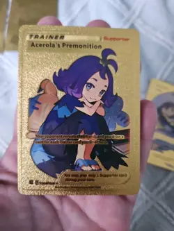 Trainer Gold Foil Fan Art Vinyl Collector Pokemon Card Lot of 4 Lillie, Red's, - Image 4