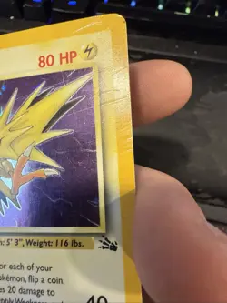 Zapdos 15/62 MP/LP Played Fossil Set 1999 Pokemon Card Holo Rare Holofoil - Image 2