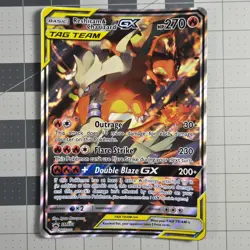 JUMBO Reshiram & Charizard GX Tag Team Alt Art Promo SM201 Pokemon Card - Image 1