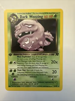 Pokemon Dark Weezing TCG Non-Holo Card 31/82 1st Edition Rare LP+ - Image 1