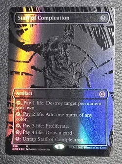 MTG English Staff of Compleation (Oil Slick Raised Foil) NM Foil Phyrexia - Image 1