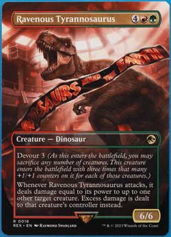 Ravenous Tyrannosaurus Jurassic World NM Red Green Rare CARD (504193) ABUGames - Image 1