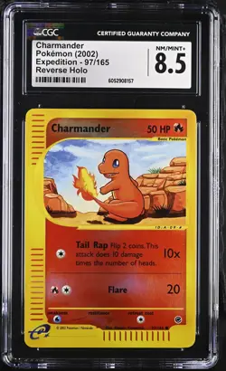 CGC 8.5 Charmander 2002 Expedition 97/165 Reverse Holo Pokemon Card - Image 1