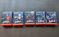 SDCC Magic The Gathering x Spider-Man Complete Welcome Deck Set of 5 w/Playmat - Image 1