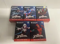 SDCC Magic The Gathering x Spider-Man Complete Welcome Deck Set of 5 w/Playmat - Image 3