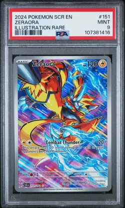 2024 POKEMON SCR EN-STELLAR CROWN ILLUSTRATION RARE #151 ZERAORA PSA 9 - Image 1