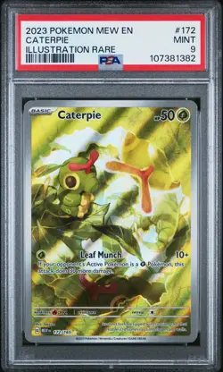 2023 POKEMON MEW EN-151 ILLUSTRATION RARE #172 CATERPIE PSA 9 - Image 1