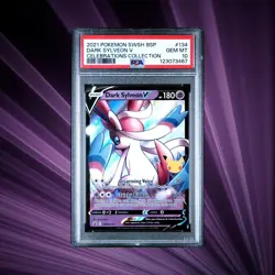 2021 POKEMON SWSH BLACK STAR PROMO CELEBRATIONS COLL #134 DARK SYLVEON V PSA 10 - Image 1
