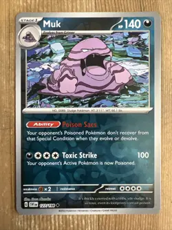 Pokemon TCG Muk Scarlet & Violet Base Set 127/198 Reverse Holo Uncommon - Image 1