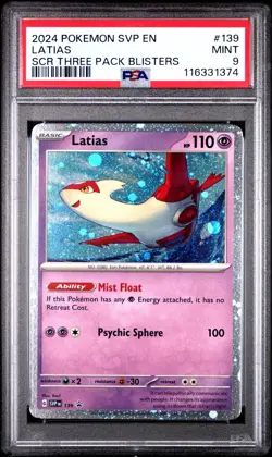 2024 POKEMON SVP EN-SV BLACK STAR PROMO 139 LATIAS STELLAR CROWN PSA MINT 9 - Image 1