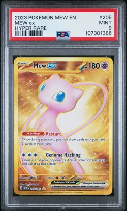 2023 POKEMON MEW EN-151 HYPER RARE #205 MEW EX PSA 9 - Image 1