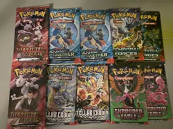 Pokemon Sealed Pack Lot Of 10. Destined Rivals, Journey Together, Stellar Crown - Image 1