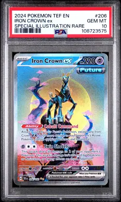 2024 POKEMON TEF EN-TEMPORAL FORCES #206 IRON CROWN EX PSA 10 - Image 1