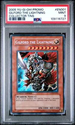 2005 YU-GI-OH! PROMO COLLECTOR TINS #EN001 GILFORD THE LIGHTNING PSA 9 - Image 1
