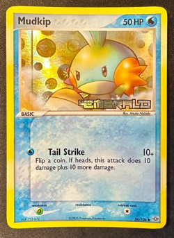 Mudkip 56/106 2005 EX Emerald Pokemon Card Reverse Holo Common Stamped - Mp/Hp - Image 1