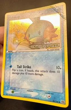 Mudkip 56/106 2005 EX Emerald Pokemon Card Reverse Holo Common Stamped - Mp/Hp - Image 3