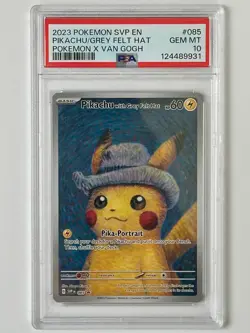 PIKACHU WITH GREY FELT HAT 085 POKEMON X VAN GOGH PROMO PSA 10 POKEMON CARD - Image 1