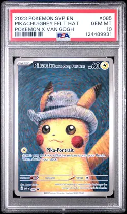 PIKACHU WITH GREY FELT HAT 085 POKEMON X VAN GOGH PROMO PSA 10 POKEMON CARD - Image 3
