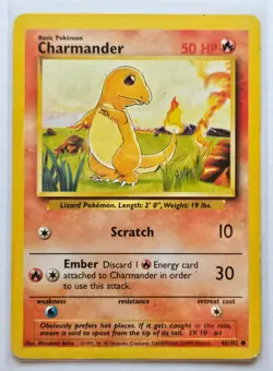 CHARMANDER 46/102 Base Set Pokemon card - Common MP - Image 1
