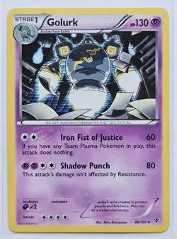 GOLURK 46/101 Plasma Blast Pokemon card - Hyper Rare NM - Image 1