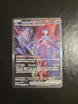 Pokemon TCG Destined Rivals Holo Full Art Mewtwo Card 231/182 Team Rockets - Image 1