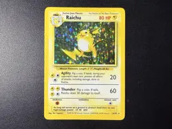 Pokemon TCG Raichu Base Set Holo Unlimited Rare Card 14/102 - Image 1