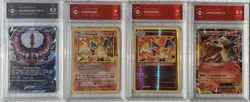 TGA Graded Pokemon Card Card Lot Charizards + Galarian Moltres V - Image 1