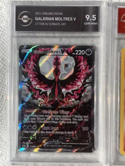 TGA Graded Pokemon Card Card Lot Charizards + Galarian Moltres V - Image 2