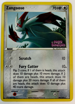 Zangoose EX Holon Phantoms Reverse Holo 34/110 Stamped Pokemon Card MP - Image 3