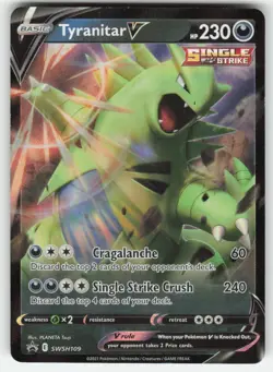Pokemon TCG SWSH: Sword & Shield Promo Cards #SWSH109 Tyranitar V NM - Image 1